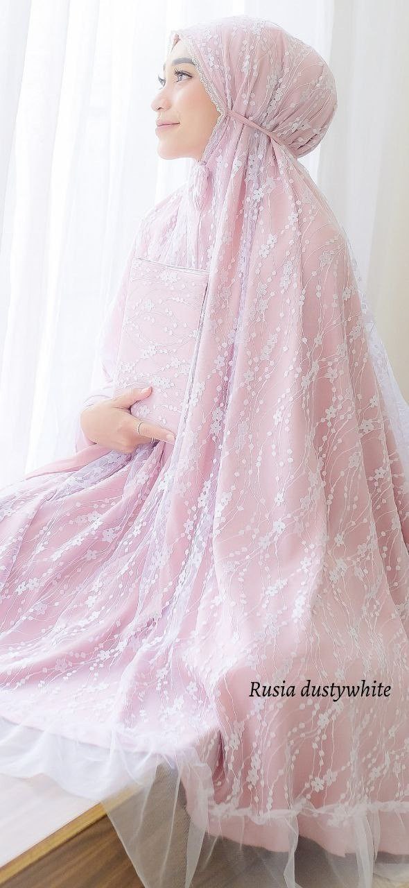 Mukena Rusia Dusty White