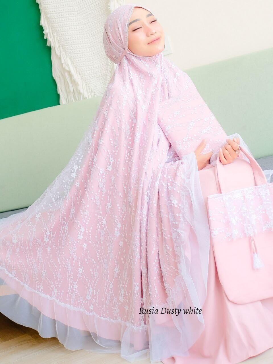 Mukena Rusia Dusty White